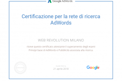 Certificazione per la rete di ricerca AdWords
